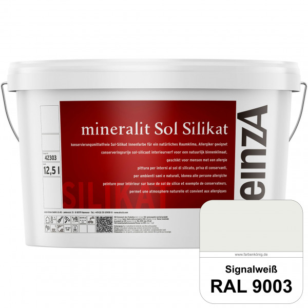 einzA mineralit Sol Silikat (RAL 9003 Signalweiß) Sol-Silikat-Innenfarbe für Decken- und Wandflächen