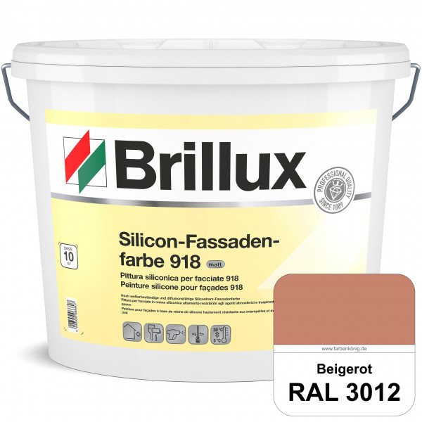 Silicon-Fassadenfarbe 918 (RAL 3012 Beigerot) matt, hoch wetterbeständig und wasserabweisend