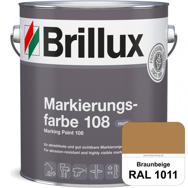 Markierungsfarbe 108 (RAL 1011 Braunbeige) Markierungsfarbe für Asphalt, Betonböden, Zementestrichen