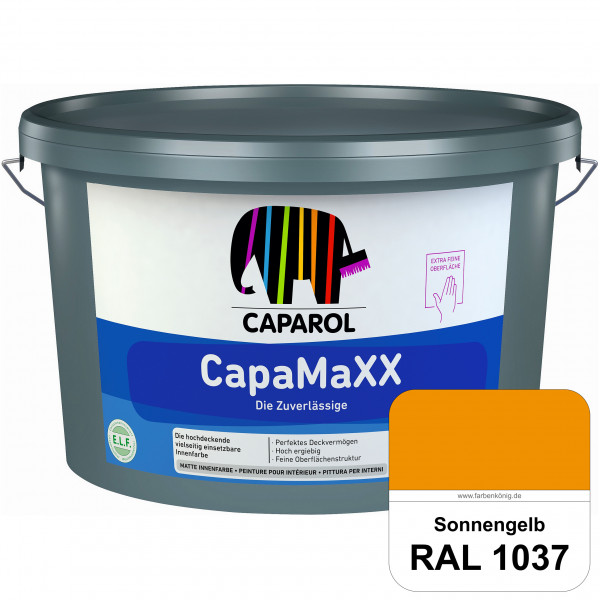 CapaMaXX (RAL 1037 Sonnengelb) tuchmatte Innenfarbe mit hohem Deckvermögen und Ergiebigkeit