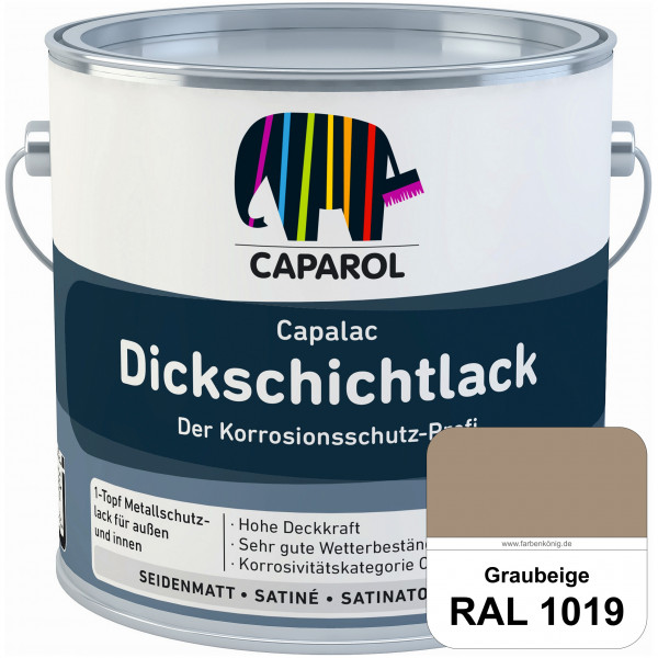 Capalac Dickschichtlack (RAL 1019 Graubeige) 1-Topf Metallschutzlack (löselmittelhaltig) innen & auß