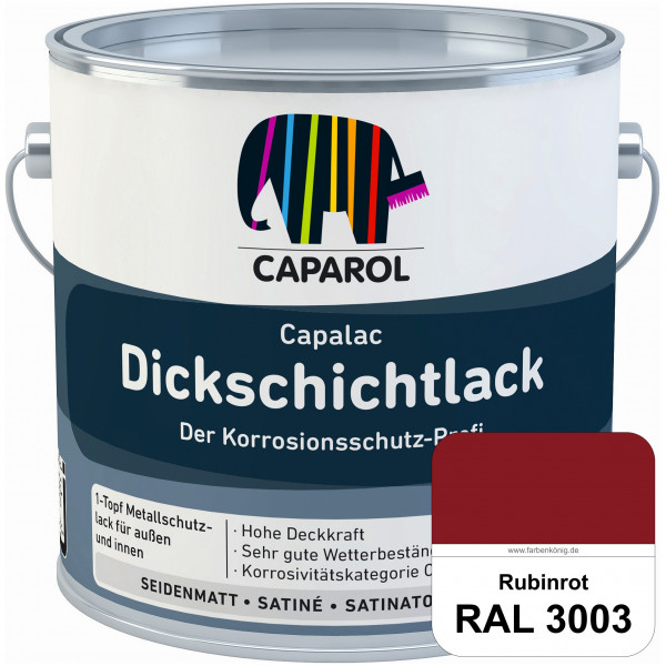 Capalac Dickschichtlack (RAL 3003 Rubinrot) 1-Topf Metallschutzlack (löselmittelhaltig) innen & auße