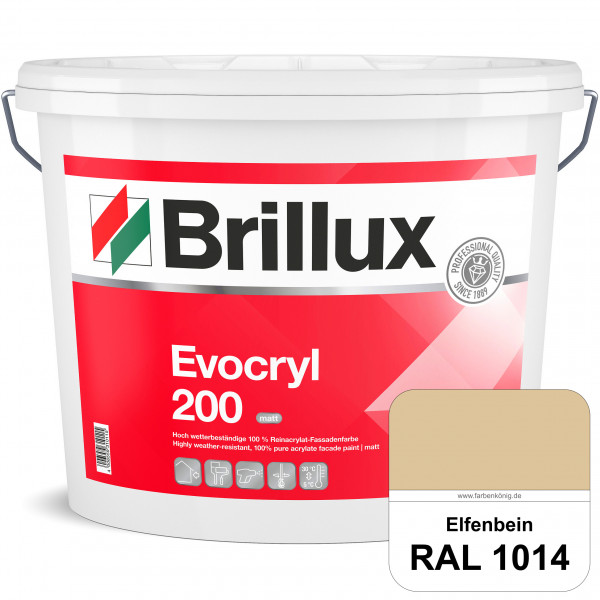 Evocryl 200 (RAL 1014 Elfenbein) Verschmutzungsunempfindliche 100% Reinacrylat Fassadenfarbe