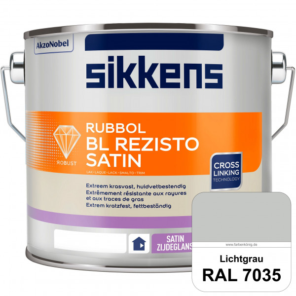 Rubbol BL Rezisto Satin (RAL 7035 Lichtgrau) seidenglänzender und strapazierfähiger Lack (wasserbasi