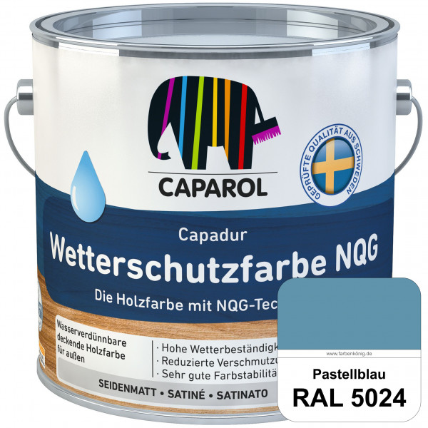 Capadur Wetterschutzfarbe NQG (RAL 5024 Pastellblau) Holzfarbe mit NQG-Technologie wasserbasiert für