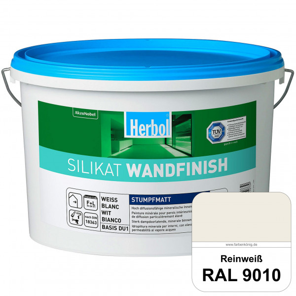 Silikat WandFinish (RAL 9010 Reinweiß) mineralische Wandfarbe für ein gesundes Wohnklima