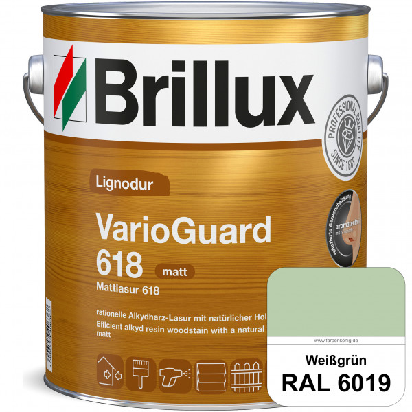 Mattlasur 618 (RAL 6019 Weißgrün) matte & wetterbeständige Lasur (lösemittelhaltig) für Laub- und Na