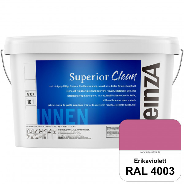 einzA Superior Clean (RAL 4003 Erikaviolett) Hoch reinigungsfähige, stumpfmatte Premium-Wandbeschich