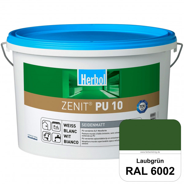 Zenit PU 10 (RAL 6002 Laubgrün) seidenmatte und strapazierfähige PU-Wandfarbe