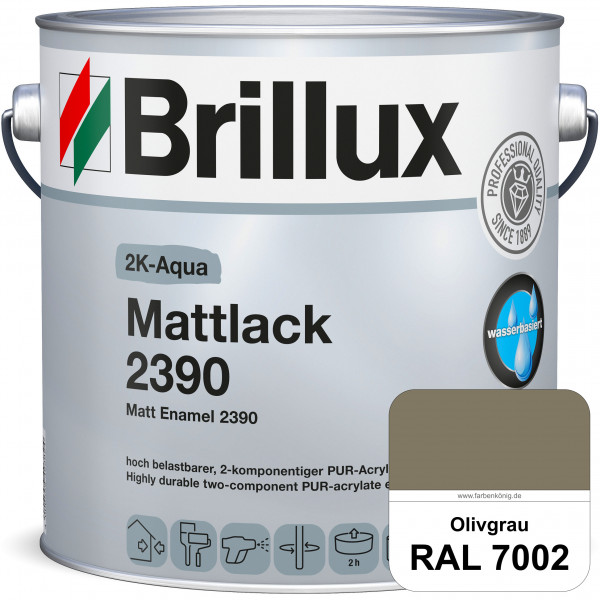 2K-Aqua Mattlack 2390 (RAL 7002 Olivgrau) mechanisch und chemisch hoch belastbar für außen & innen