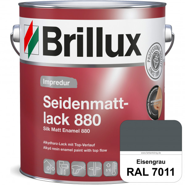 Impredur Seidenmattlack 880 (RAL 7011 Eisengrau) für Holz- oder Metallflächen innen & außen